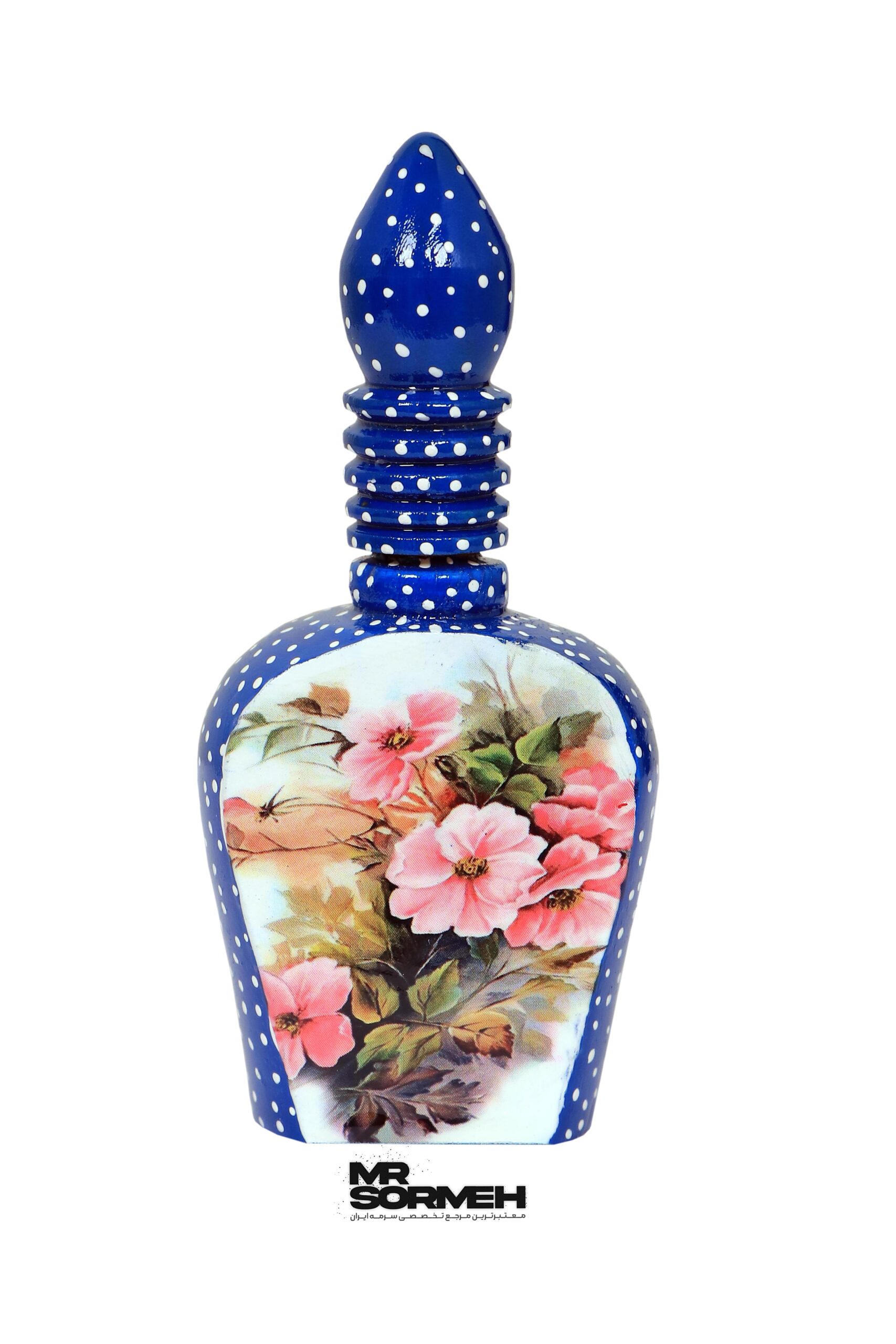 سرمه دان چوبی رومیزی دکوپاژ طرح گلدانی H-1013