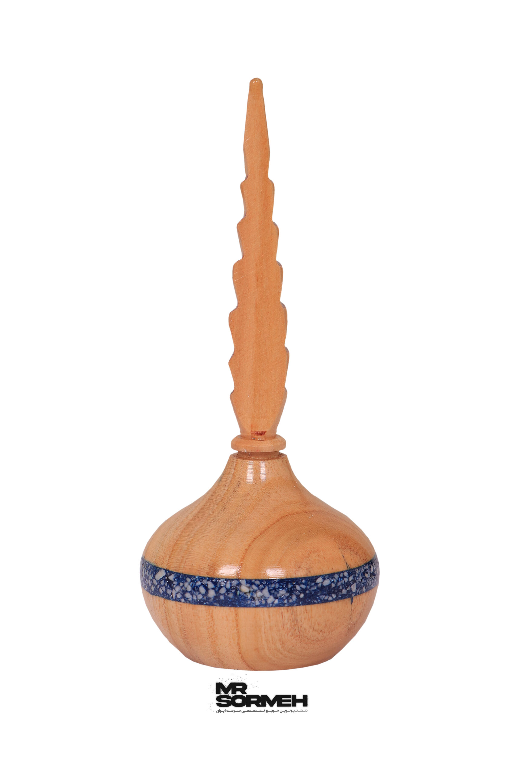 سرمه دان چوبی دکوپاژ طرح قلم علما H-1022