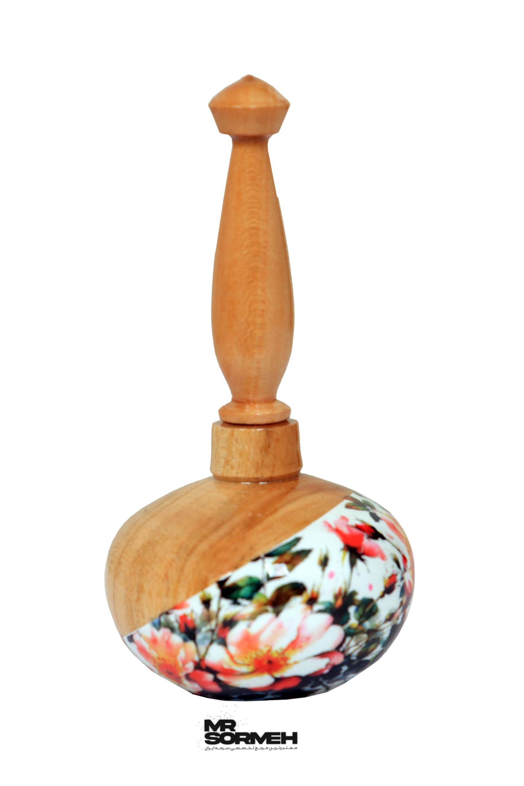 سرمه دان چوبی دکوپاژ طرح تاج نیم تنه H-1023