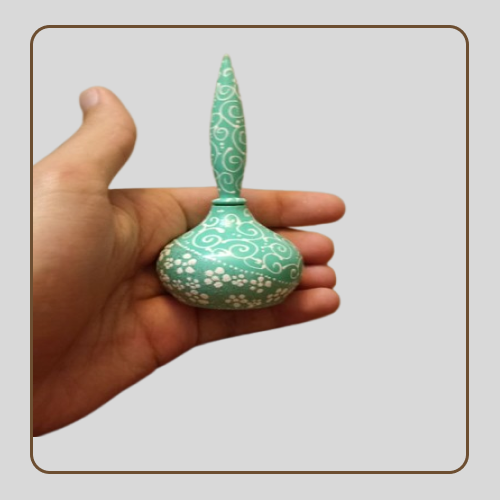 سرمه دان طرح شاین گلدار اکلیلی نقاشی «فیروزه‌ای»