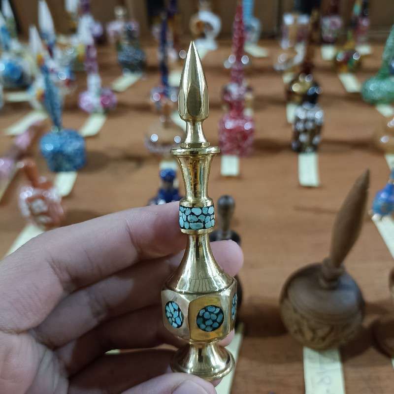 سرمه‌دان برنجی فیروزه‌کوبی کد۳ B_2003