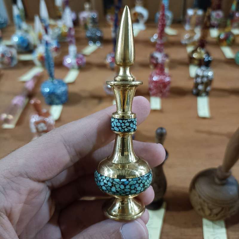 سرمه‌دان برنجی فیروزه‌کوبی کد۲ B_2002