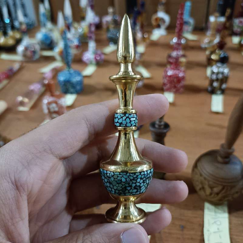 سرمه‌دان برنجی فیروزه‌کوبی کد۱ B_2001