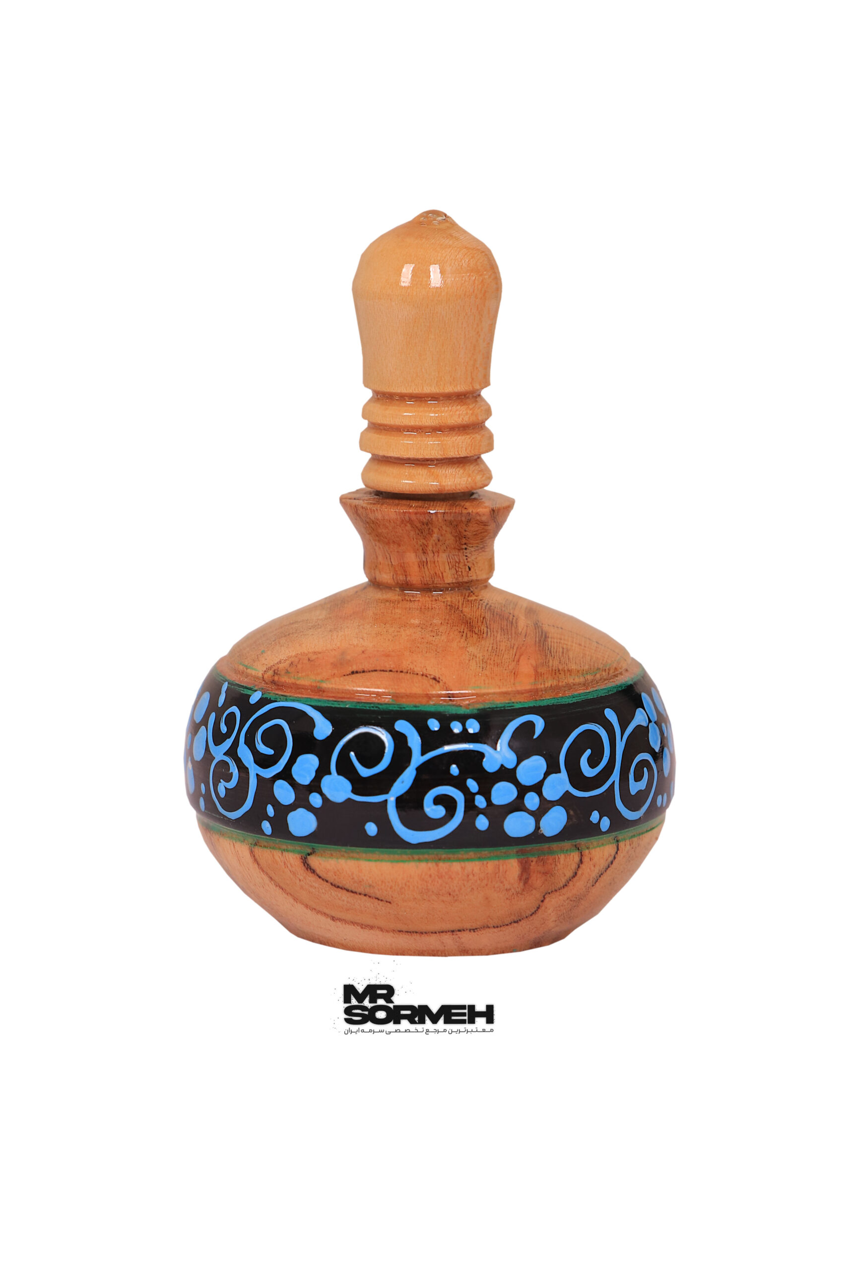 سرمه دان چوبی طرح جوبینه قاجار H-1038