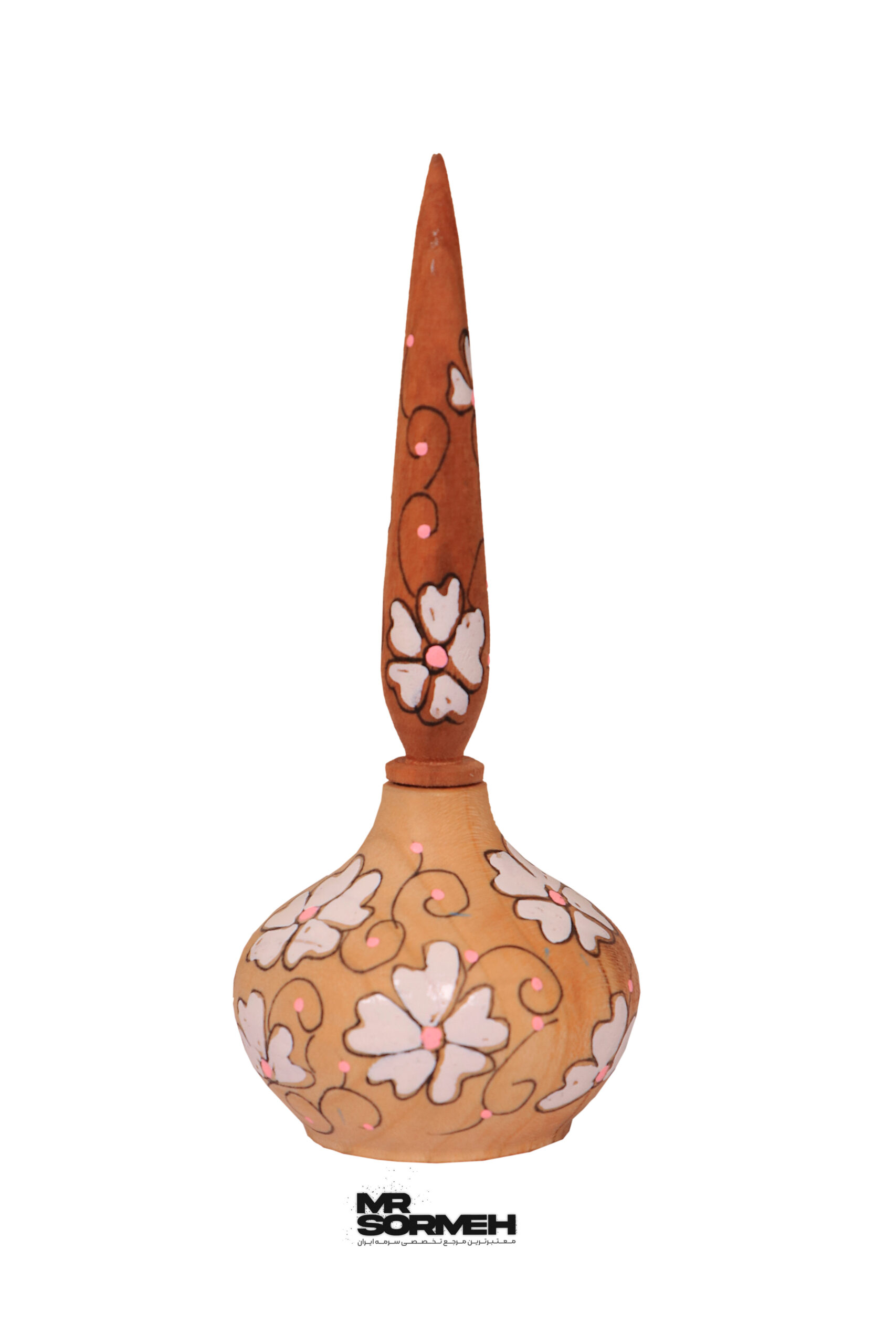 سرمه دان چوبی نقاشی گلدار H-1044