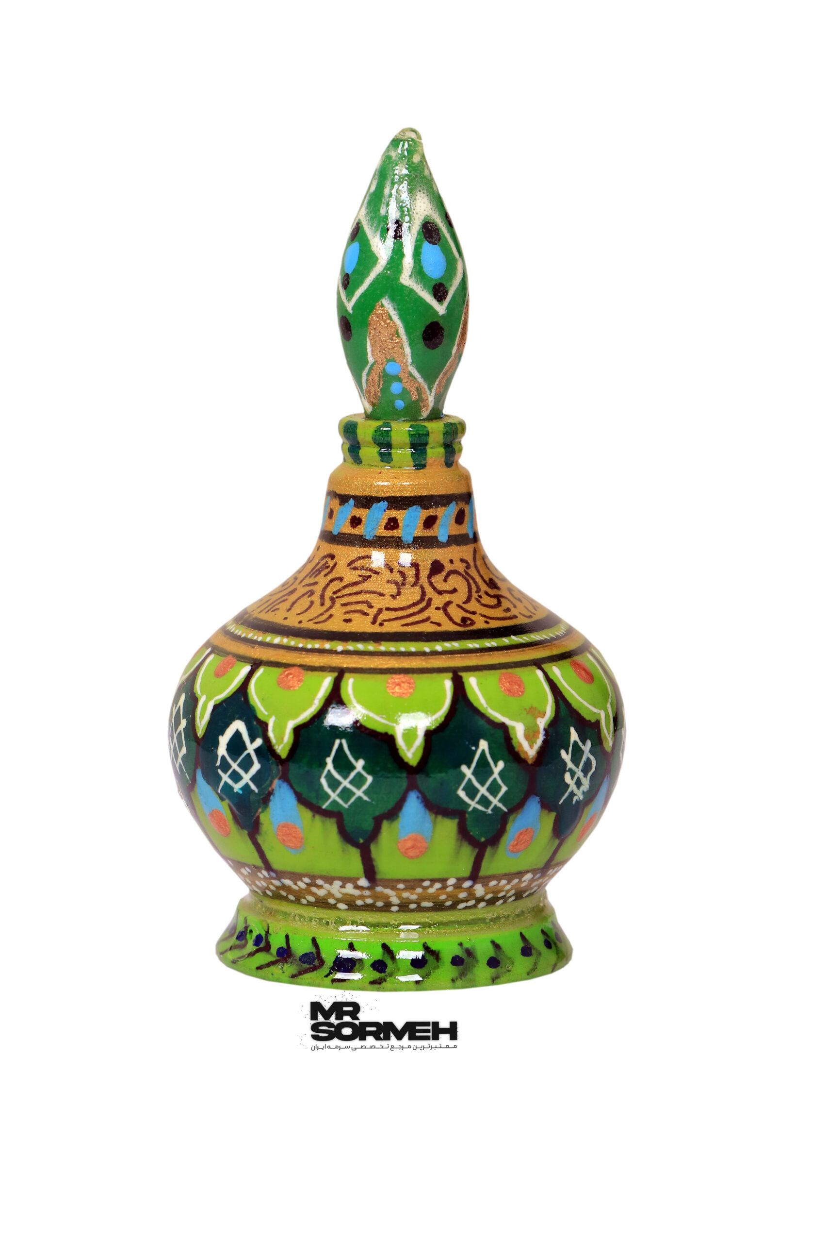 سرمه دان چوبی رومیزی نقاشی طرح نقوش دارالسلطنه H-1045