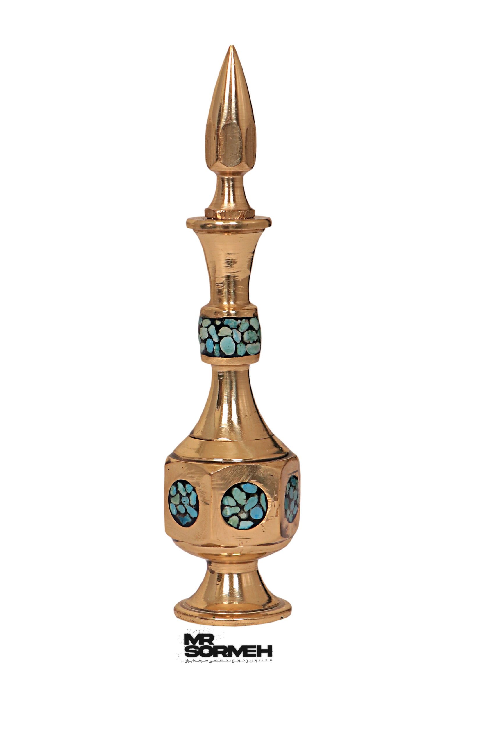 سرمه دان برنجی فیروزه کوبی 3 B-2003